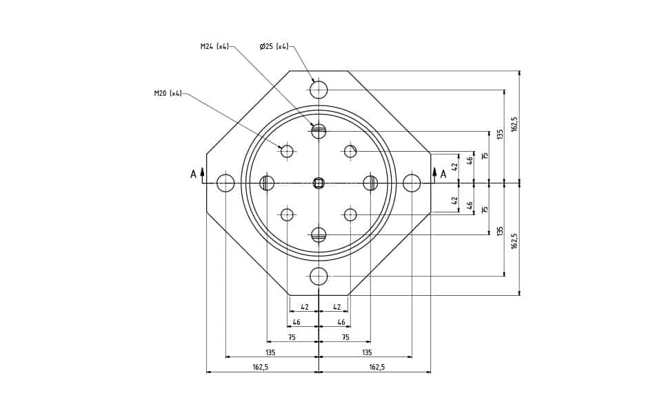 Technical drawing for Marine Spring Isolator VT4090