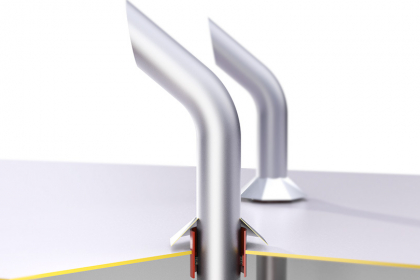 Cut away image of Vibratecs Funnel Top Penetration Pipe Clamp.